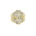 Men's Hip Hop Dollar Sign Ring - Geometric Design Cubic Zirconia Studded Brass Statement Ring Hip Hop Street Trend Men's Ring Ring_ipsvogv.com