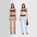 Women's Clothing Leopard print tops mesh see through lace tube top suspender trousers_ipsvogv.com