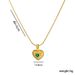 Instagram Style Gold Texture Handmade Inlaid Emerald Zircon Heart-shaped Pendant Necklace, Non Fading Accessory_ipsvogv.com