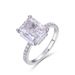 Super Flash S925 Silver Square Ring Ice Flower Cut High Carbon Diamond Ring Female Fashion Proposal Wedding Ring_ipsvogv.com