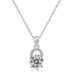 S925 Silver Moissanite Diamond Pendant Simple Four Claw Diamond Pendant Round Diamond Clavicle Chain Wedding Gift_ipsvogv.com