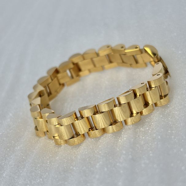 Women’s Jewelry Set Fashion10mm Steel Strap Vacuum Gold Plated Bracelet Simple High End Strap Bracelet Waterproof And Non Fading_ipsvogv.com