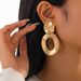 Fashionable Geometric Metal Ring Pendant With Exaggerated Irregular Water Droplet Splicing Earrings_ipsvogv.com