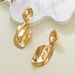 Jewelry Metallic Water Drop Leaf Electroplated Simple Niche Elegant High-end Earrings_ipsvogv.com
