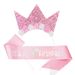 2 Years Old 3 Years Old 4 Years Old 5 Years Old 6 7 Years Old Little Girl Crown Pink Ribbon Children's Birthday Headband Etiquette Belt Set_ipsvogv.com
