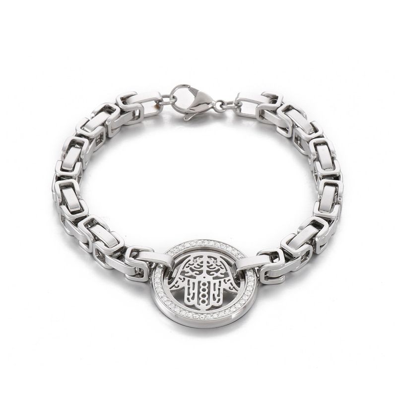 Fashion Palm Titanium Steel Bracelets Inlay Zircon Stainless Steel Bracelets_ipsvogv.com