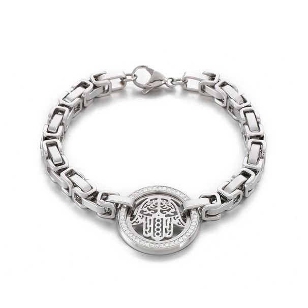 Fashion Palm Titanium Steel Bracelets Inlay Zircon Stainless Steel Bracelets_ipsvogv.com