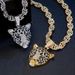 Zinc Alloy Oil Drip Point Drill Leopard Head Personality Street Fashion Men And Women High-end Cuban Chain Pendant_ipsvogv.com