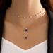 Sweater Creative Grandmother Blue Green Pearl Multi-layer Necklace Simple Three-layer Collarbone Chain_ipsvogv.com