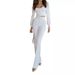 Women's clothing casual palace style lantern sleeve tops bell-bottom pants suit_ipsvogv.com
