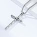 Retro old fashioned titanium steel knotted cross necklace hiphop personality cross pendant_ipsvogv.com
