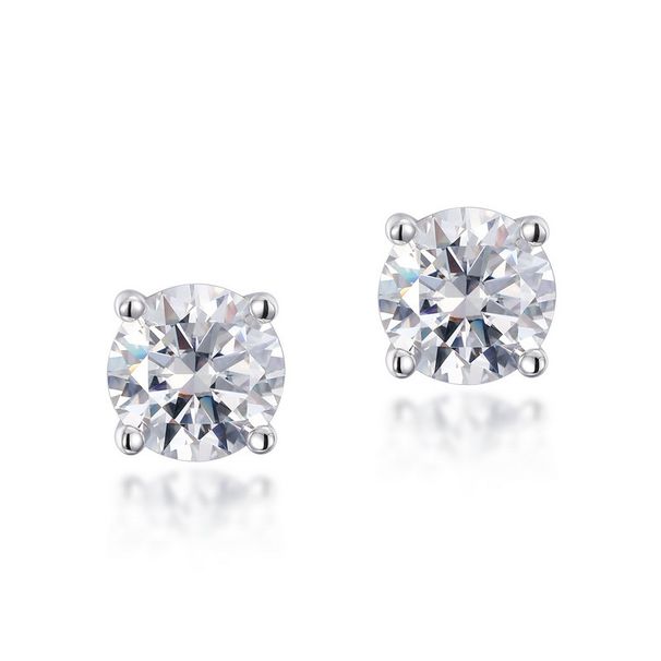 Shining 1ct Moissanite Earrings S925 Silver Four Claw Inlaid With Colored Diamonds Moissanite Earrings Simple Style_ipsvogv.com