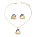 Fashion OL Women's Jewelry Set Personalized Rotating Drip Oil Design Necklace Versatile Earrings_ipsvogv.com