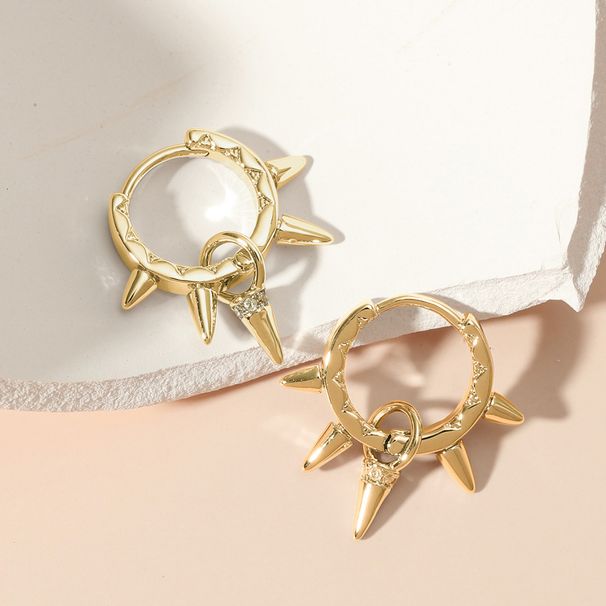 Ins Korean version fresh and exaggerated metal thorn with personalized inlay of zircon, niche design, versatile_ipsvogv.com