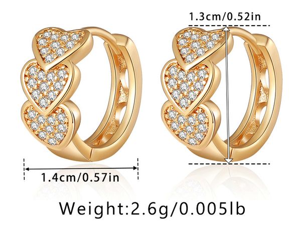 Small Fresh Heart Earrings, Real Gold Electroplating, Small Minimalist INS Style, Simple Ring, Sweet Peach Heart Earrings_ipsvogv.com