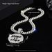 INS Keep Calm English Letter Full Diamond Hip-Hop Pendant Necklace Men's Trendy Jewelry_ipsvogv.com