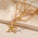 Three-Layer Pearl & Starfish Pendant Necklace - Retro Shell Design Stainless Steel Chain For Women_ipsvogv.com