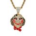 Unisex Necklace Hip Hop Chainsaw Mask Doll Pendant Personality Exaggerated Men's Full Zirconium Hip Hop Accessories_ipsvogv.com