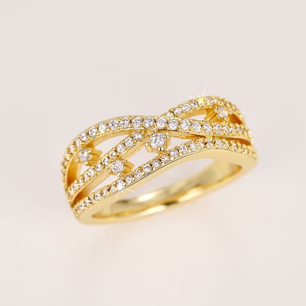 Cao Shi's New with Multi layer Hollow Copper Set Zircon Ring Luxury Creative Design Jewelry_ipsvogv.com