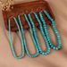 Simple turquoise bead with personalized short chain and collarbone chain, stackable necklace NK24430_ipsvogv.com