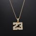 Alloy Number 23 Simple Fried Dough Twists Chain Necklace Pendant Street Full Of Diamonds_ipsvogv.com