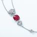 Simulated rose cultivation ruby long necklace S925 silver inlaid colored gemstone necklace fashionable light luxury_ipsvogv.com