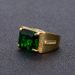 Popular Emerald Men's Square Ethnic Plated Open Ring_ipsvogv.com