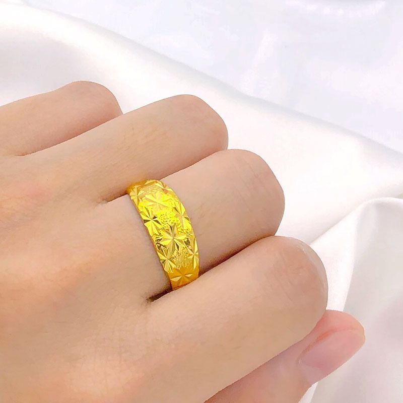 Vietnamese Sand Gold Plated Trendy Men's Live Ring 999 Color Long Lasting Jewelry_ipsvogv.com