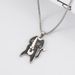 hot selling cute cartoon stainless steel black warrior kitten oil drop necklace niche design pendant_ipsvogv.com