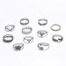 New Fashion Love Arrow Ring With 11 Piece Palm Leaves Set For Women_ipsvogv.com