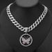 Hot Selling Hip-hop Hiphop Jewelry Full Diamond Butterfly Pendant Fashion Unisex Necklace_ipsvogv.com
