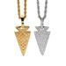 Unisex New Style Arrow Pendant Micro Inlaid Zircon Carrot Pendant Full Diamond Hip Hop Pendant Real Gold Necklace_ipsvogv.com
