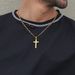 Hot Selling Stainless Steel Cross Necklace For Men's Figaro Chain Black Silver Gold Ten Pendant_ipsvogv.com