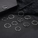Hot Selling Fashion O-shaped Ripple Minimalist Ring Combination 11 Piece Set_ipsvogv.com