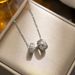 2023 New Couple Titanium Steel Necklace Women's Fashion Titanium Steel Colorless Simple Round Zircon Pendant Jewelry_ipsvogv.com