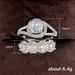 Cao Shi's Simple Engagement Banquet Women's Combination Ring with Geometric Shape and Full Diamond Ring_ipsvogv.com