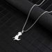 Cartoon cute little dinosaur pendant titanium steel necklace ins men and women personality simple pendant long sweater chain accessories_ipsvogv.com