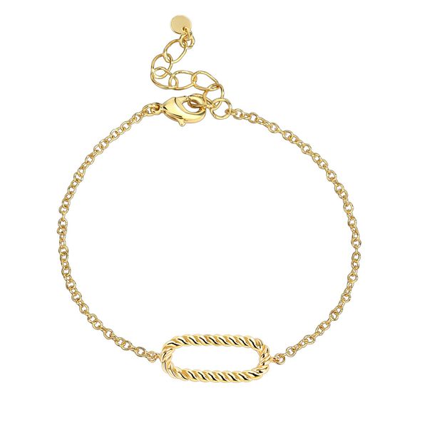 Women's Jewelry Simple Gold Plated Twisted Oval Bracelet Braided Ring Hollow Egg Shaped Bracelet_ipsvogv.com