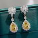 Cao Shi's Hot Selling Long Ear With Simulated Flower Droplet Shaped Earrings, Fashionable Temperament, Women's_ipsvogv.com