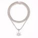 Ins hip hop maple leaf pendant all match personality diamond necklace set trendy cool niche hip hop style_ipsvogv.com