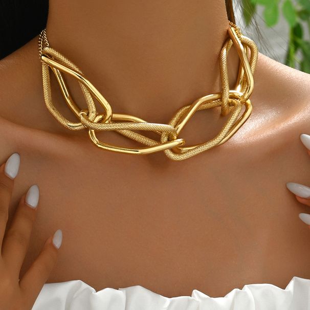 Fashion OL women's necklace, personalized hip-hop style, exaggerated metal design, niche long collarbone chain_ipsvogv.com