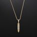Hip Hop Full Diamond Bullet Alloy Pendant Personality Fried Dough Twists Chain Men's Necklace Rap Design Jewelry_ipsvogv.com
