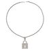 Small niche personality style trendy men's with simple inlaid lock design pendant Cuban chain versatile necklace_ipsvogv.com