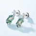 Natural Water Grass Agate Earrings S925 Silver Claw Inlaid Green Moss Earrings Retro Light Luxury Fashion_ipsvogv.com