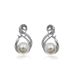 Geometric 8 shaped pearl diamond necklace earrings set bridal wedding accessories_ipsvogv.com