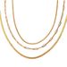 Women's Gold Layered Necklace Gold Plated Exquisite K Gold Chain Necklace Herringbone Gold Necklace Set_ipsvogv.com