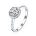 S Pure Silver Moissanite Ring, Women's Straight Arm Round Bag, Light Luxury High-end, Proposal And Wedding Ring_ipsvogv.com