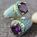 hot selling jewelry S shaped fashion simple inlaid purple ring brand new copper gold ring_ipsvogv.com
