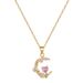 】 Star 【 Moon Love Light Luxury Charm Gorgeous Full Diamond Necklace Women's Versatile Clavicle Titanium Steel Chain 【 】_ipsvogv.com