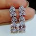 Cao Shi Jewelry Fashion Women's Mid Length Leaf Droplet Shaped Zircon Earrings_ipsvogv.com